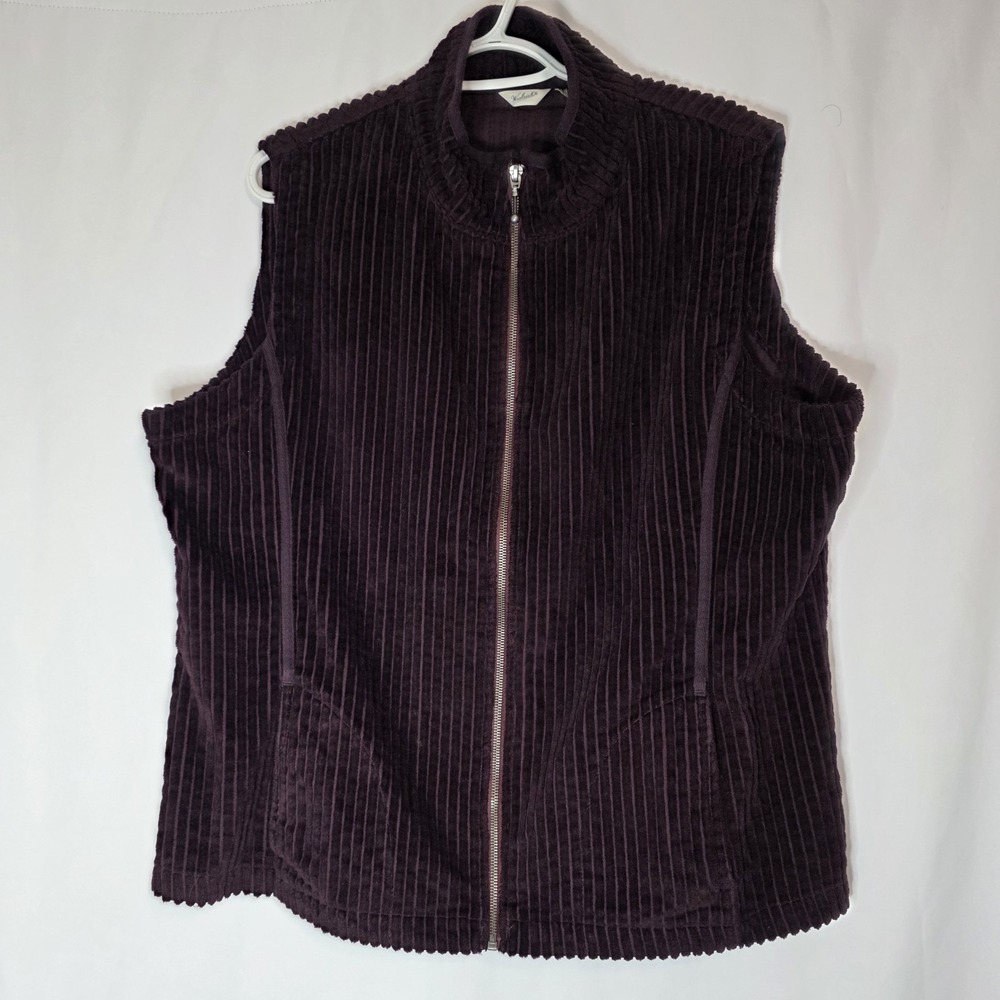Woolrich Corduroy Zip Vest Plum Dark Academia Cozy Winter Cabin‎ Core Layer Vest